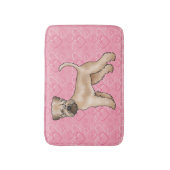 ソフトコートウィートテリアドッグラブハートパターン バスマット (正面縦)