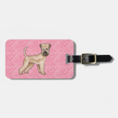 ソフトコートウィートテリアドッグラブハートパターン ラゲッジタグ (正面横)