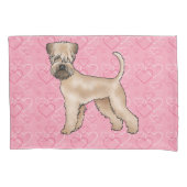 ソフトコートウィートテリアドッグラブハートパターン 枕カバー (正面左)