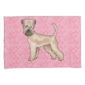 ソフトコートウィートテリアドッグラブハートパターン 枕カバー (正面右)