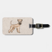 ソフトコートウィートテリアドッグ及び文字カスタム付き ラゲッジタグ (正面横)