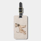 ソフトコートウィートテリアドッグ及び文字カスタム付き ラゲッジタグ (正面縦)