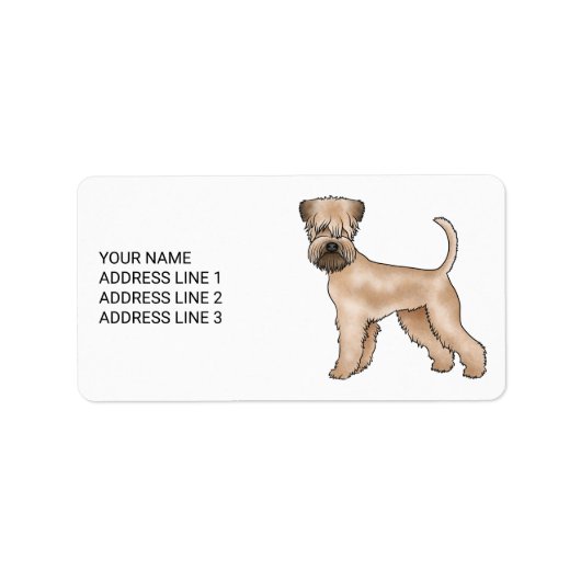 ソフトコートウィートテリアドッグ及び文字カスタム付き ラベル (正面)