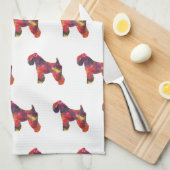 ソフトコートウィートテリアドッグ数々のジオ キッチンタオル (四つ折り)