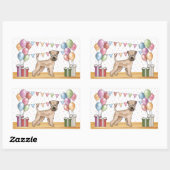 ソフトコートウィートテリアパステルカラー誕生日 長方形シール (シート)