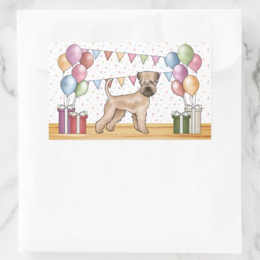 ソフトコートウィートテリアパステルカラー誕生日 長方形シール (バッグ)