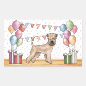 ソフトコートウィートテリアパステルカラー誕生日 長方形シール (正面)