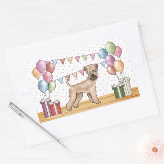 ソフトコートウィートテリアパステルカラー誕生日 長方形シール (封筒)