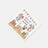 ソフトコートウィートテリアパステルハッピーバースデー スタンダードカクテルナプキン (角)