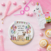 ソフトコートウィートテリアパステルハッピーバースデー ペーパープレート (パーティー)