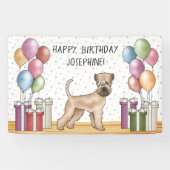 ソフトコートウィートテリアパステルハッピーバースデー 横断幕 (横)