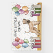 ソフトコートウィートテリアパステルハッピーバースデー 横断幕 (縦)