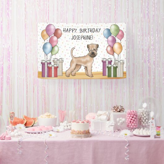 ソフトコートウィートテリアパステルハッピーバースデー 横断幕 (パーティー)