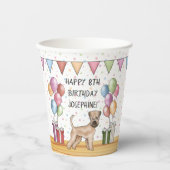 ソフトコートウィートテリアパステルハッピーバースデー 紙コップ (正面)
