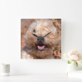 ソフトコートウィートテリアポートレート スクエア壁時計 (ホーム)