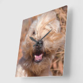 ソフトコートウィートテリアポートレート スクエア壁時計 (傾斜)