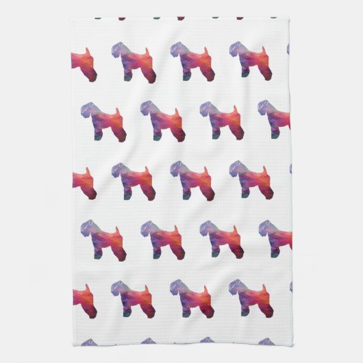 ソフトコートウィートテリアードグジオパープル キッチンタオル (縦)