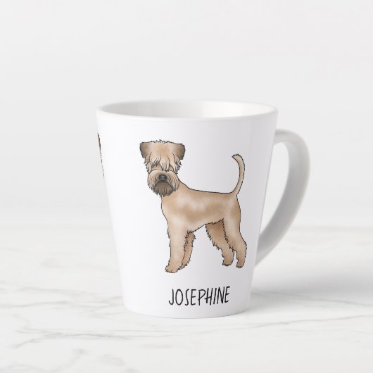 ソフトコートウィートテリア犬名前をカスタムする カフェラテマグ (右アングル)