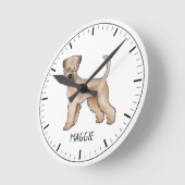 ソフトコートウィートテリア犬名前をカスタムする ラウンド壁時計 (傾斜)