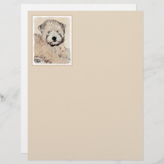 ソフトコートウィートテリア絵画ズオリジナルアート (正面/裏面)