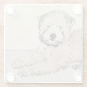 ソフトコートウィートテリア絵画ズオリジナルアート ガラスコースター (裏面)