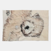 ソフトコートウィートテリア絵画ズオリジナルアート キッチンタオル (横)