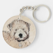 ソフトコートウィートテリア絵画ズオリジナルアート キーホルダー (裏面)