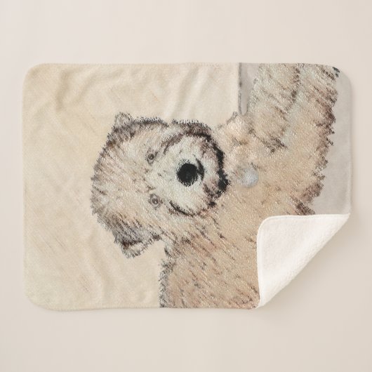 ソフトコートウィートテリア絵画ズオリジナルアート シェルパブランケット (正面(横))