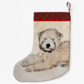 ソフトコートウィートテリア絵画ズオリジナルアート スモールクリスマスストッキング (裏面)