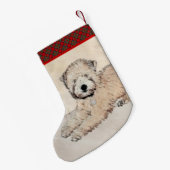 ソフトコートウィートテリア絵画ズオリジナルアート スモールクリスマスストッキング (裏面 (吊り時))