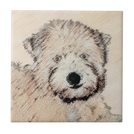 ソフトコートウィートテリア絵画ズオリジナルアート タイル (正面)
