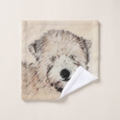 ソフトコートウィートテリア絵画ズオリジナルアート バスタオルセット (ウォッシュタオル)