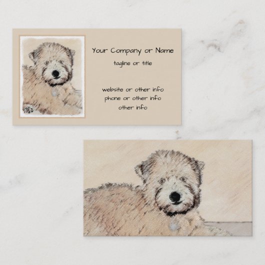 ソフトコートウィートテリア絵画ズオリジナルアート 名刺 (正面/裏面)