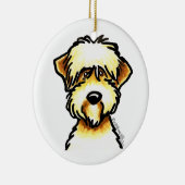 ソフトコートウィートテリア顔 パーソナライズされた セラミックオーナメント (右)