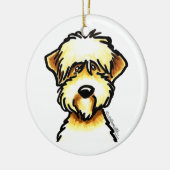 ソフトコートウィートテリア顔 パーソナライズされた セラミックオーナメント (左)