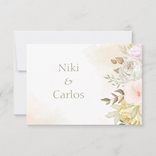 ソフトコーパーソナライズされたラルお礼カード サンキューカード (正面)