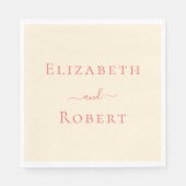 ソフトコーラルシンプルミニマリストカップル名結婚ズ スタンダードランチョンナプキン (正面)
