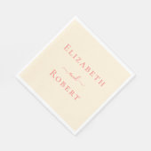 ソフトコーラルシンプルミニマリストカップル名結婚ズ スタンダードランチョンナプキン (角)