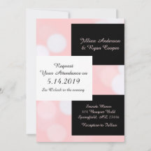 ソフトコーラルピンクとブラックエレガントな結婚式