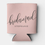 ソフトコーラルピンクの花嫁付きモダン脚本 缶クーラー (正面)