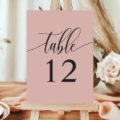 ソフトコーラルピンクミニマリスト書結婚道 テーブルナンバー