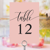ソフトコーラルピンクミニマリスト書結婚道 テーブルナンバー