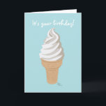 ソフトコーン誕生日カード カード<br><div class="desc">このソフトクールコーンデザインでハッピーバースデーを言う。フロントは「誕生日だ!」と言う。 内側は「デザー食べトファースト!」と言う。</div>