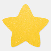 ソフトゴールデンイエローフェイクグリッター 星シール (正面)