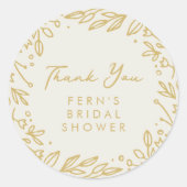 ソフトゴールデンガーデンフローラブライダルシャワーサンキュー ラウンドシール (正面)