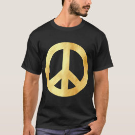 ソフトゴールドのピースシンボル Tシャツ