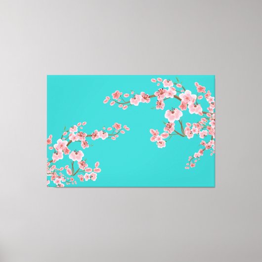 ソフトサクラ水彩画 キャンバスプリント (正面)
