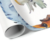 ソフトサファリ水色コラージュ ラッピングペーパー (ロールコーナー)