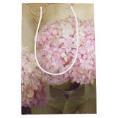 ソフトサマーアジサイ赤面ピンク金ゴールドヴィンテージ ミディアムペーパーバッグ (正面)