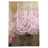 ソフトサマーアジサイ赤面ピンク金ゴールドヴィンテージ ミディアムペーパーバッグ (裏面)